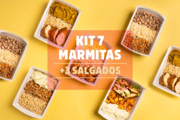 Kit 7 Marmitas + 3 Salgados