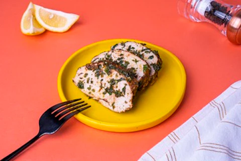 Frango com limão siciliano e hortelã