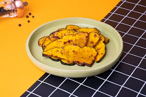 Lascas de abóbora com óleo de coco