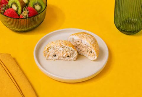 Pão de batata proteico com recheio de frango 