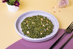 Arroz de brócolis com castanha do pará