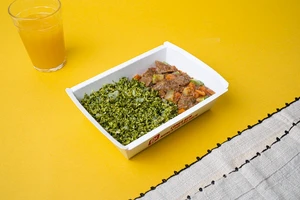 Carne de panela com arroz de brócolis 