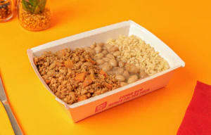 Carne moída, arroz integral e feijão carioca - 370g