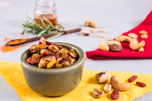 Castanhas caramelizadas com alecrim