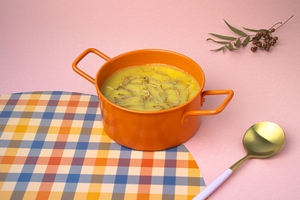 Creme de mandioquinha com carne desfiada