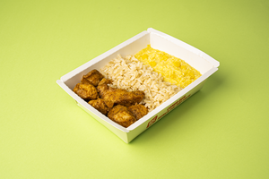 Frango Grelhado, Arroz Integral e Creme de Milho