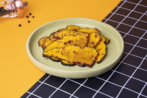 Lascas de abóbora com óleo de coco