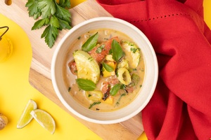 Legumes ao leite de coco e gengibre