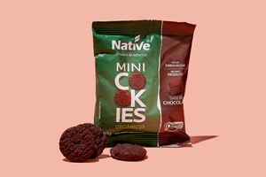 Mini cookies orgânicos  Native - sabor chocolate