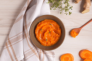 Purê de cenoura com gengibre