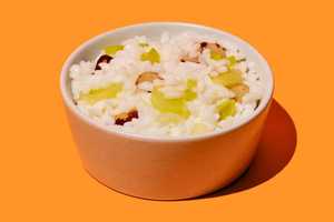 Risoto de alho poró com castanha do Pará